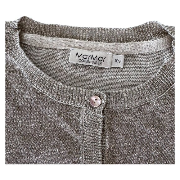 MARMAR - GLITTER KNIT CARDIGAN - GOLD - 10Y - NEW NO TAG - Picture 2 of 4